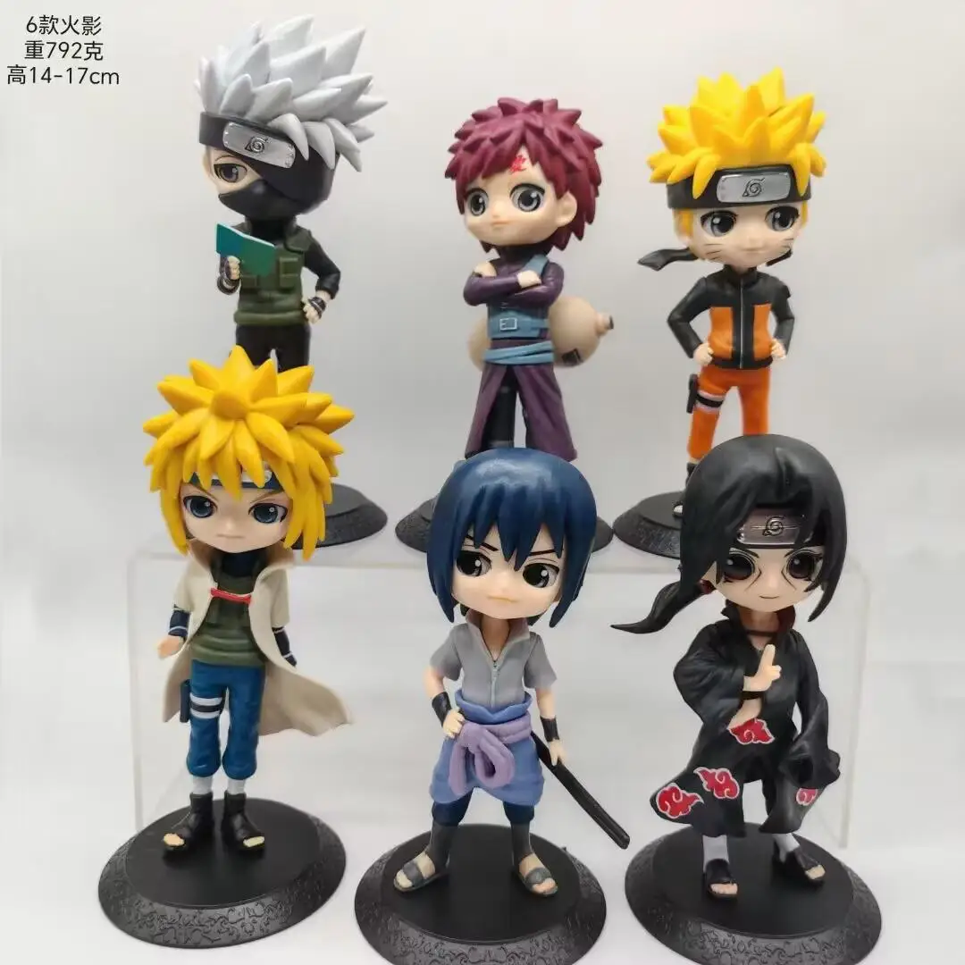 New 6Pcs/Set Anime Naruto Action Figure Gaara Uchiha Sasuke Hatake Kakashi Uchiha Itachi Haruno Sakura Model Doll Kids Toys Gift