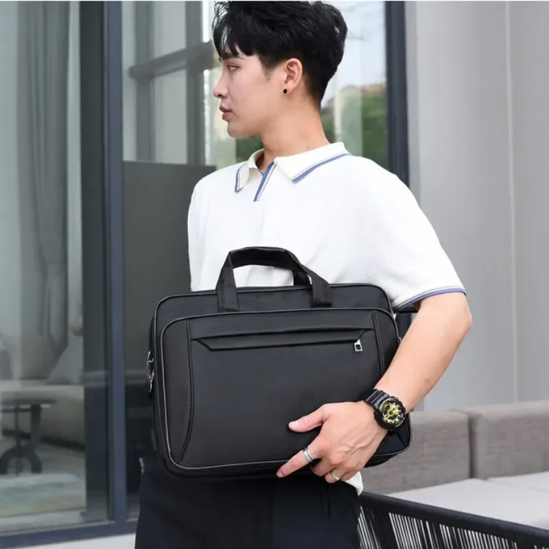 Lightweight Briefcase Men\'s Laptop Storage Handbag Large Capacity Notebook Fashion Business Travel Wallet Mobile Shoulder Pouch