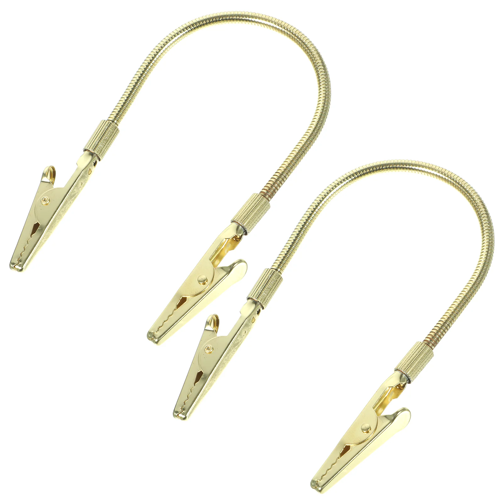 2 Pcs Alligator Clamps for Memo Metal Wire Clips Soldering Holder Wall Picture Double Ends Crafts DIY Photo Folder