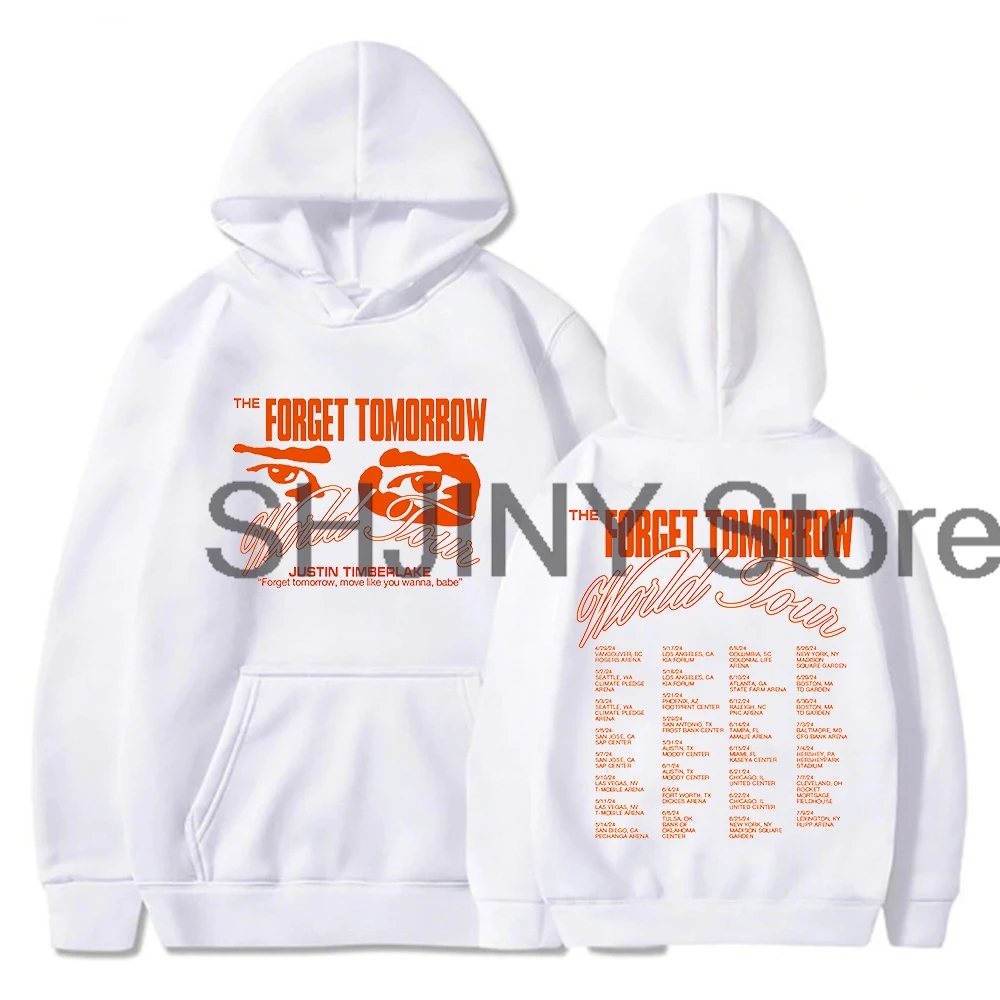 Justin Timberlake Eyes Album Hoodie 2024 The Forget Tomorrow World Tour Long Sleeve Streetwear Women Men Hooded Sweatshirt