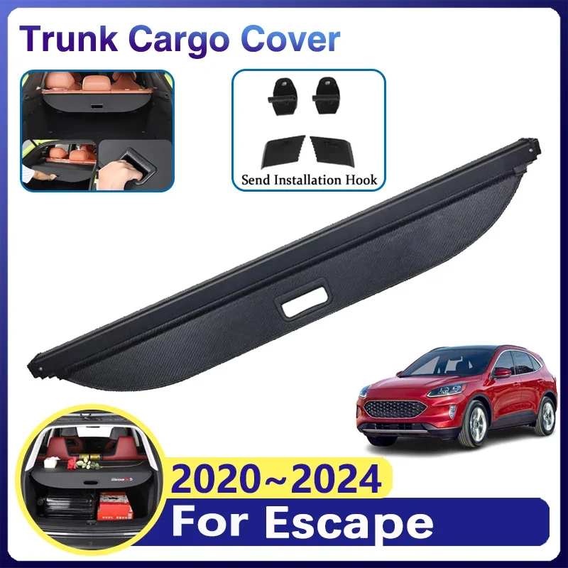 

Car Trunk Cargo Cover For Ford Escape Kuga Accessories 2020 2021 2022 2023 2024 Auto Storage Rear Tray Luggage Security Shade