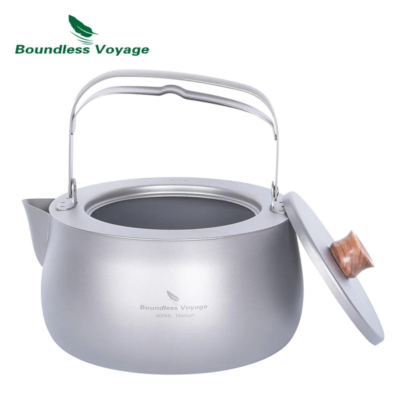 Imagem -02 - Boundless Voyage Titanium Water Kettles com Alça Dobrável Filtro de Chá Bule de Acampamento ao ar Livre Jarro de Café