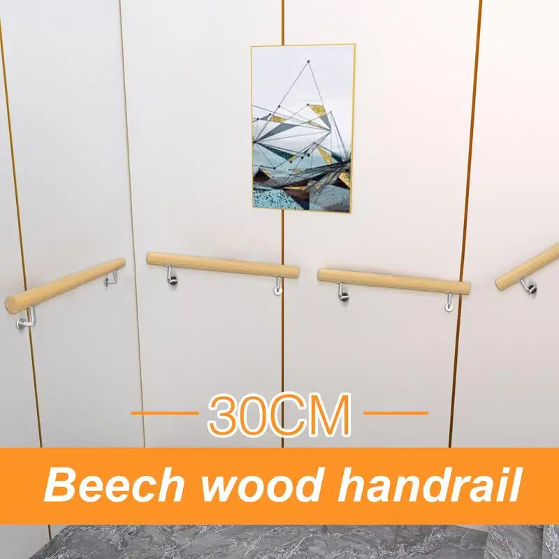 Pasamanos de madera para escaleras interiores, barandillas de mano para terraza, escalera ergonómica, pasamanos de madera para el hogar, balcón, puerta de terraza