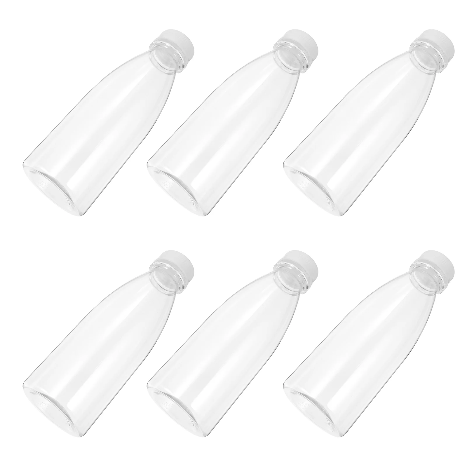 

6 PCS Milk Bottle Glass Plastic Empty Transparent Clear Water Bottles Juice Storage Favor Jars PET Portable