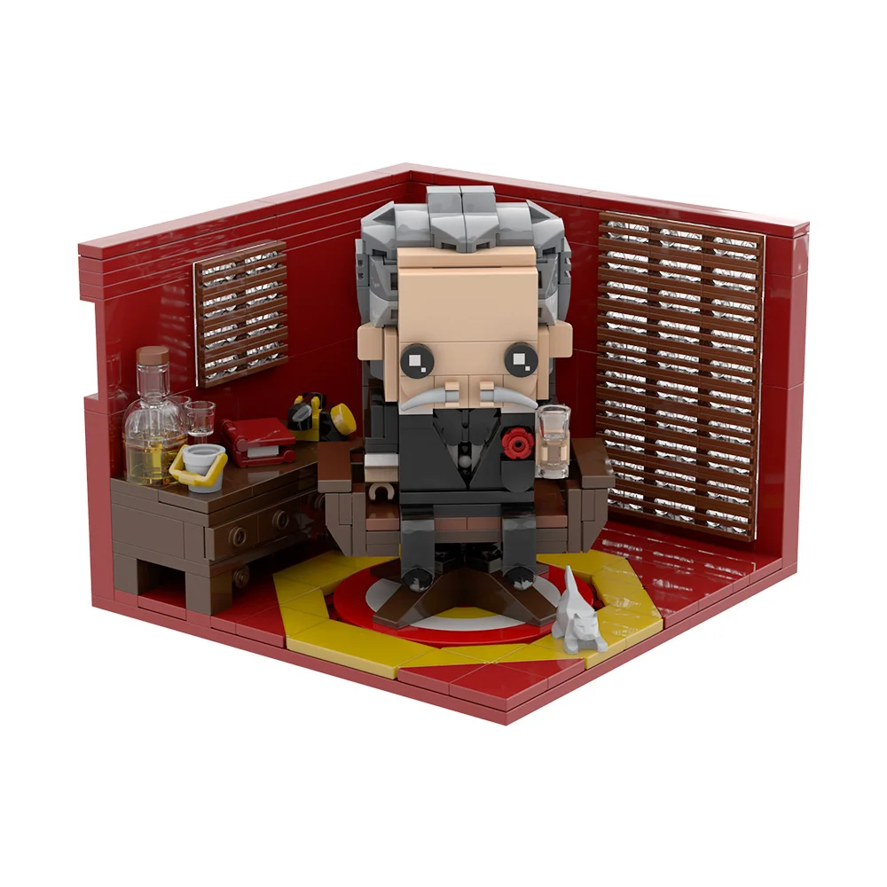 

Gobricks MOC Godfather Vito Andolini Corleone Buliding Blocks Model Movie Godfather Corleone Brickheadz Assembly Toys Kids Gifts