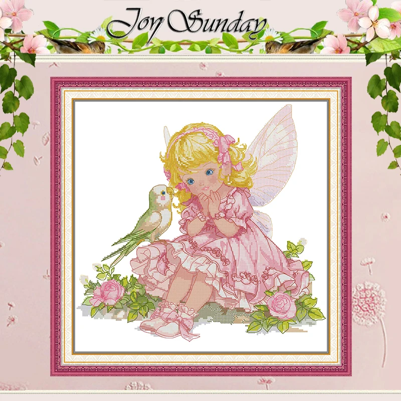 

Little Fairy Patterns Counted Cross Stitch Set DIY 11CT 14CT 16CT Stamped DMC Cross-stitch Kit Embroidery Needlework Home Decor