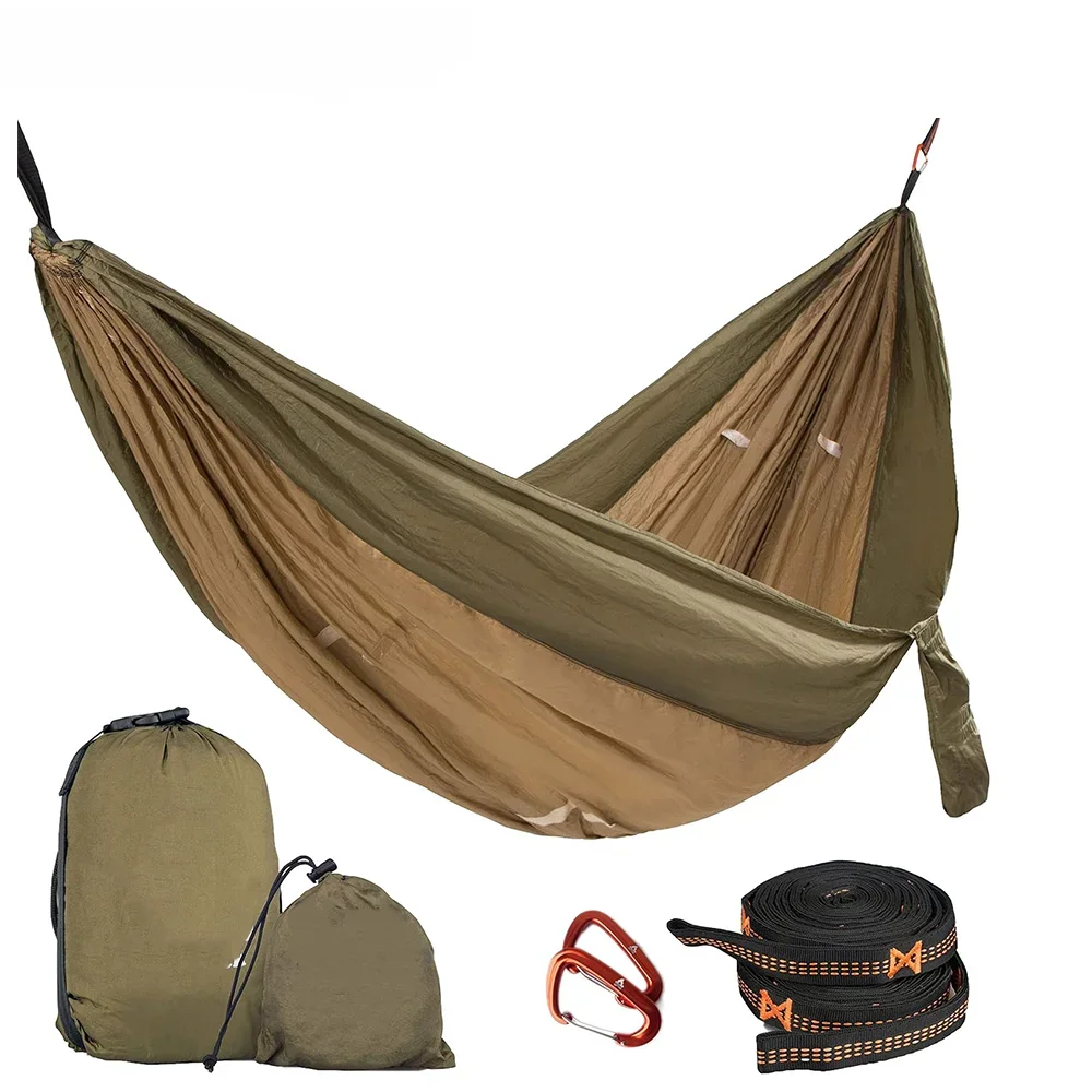 WOQI portable outdoor high-end hammock with adjustable width and tree straps, perfect for travel and backpacking