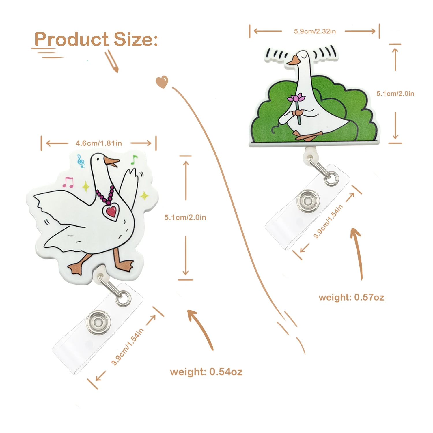 Silly Goose Badge Reel – Cute Funny Retractable ID Holder | Name Tag Clip for Nurse / Teacher / Office Gift