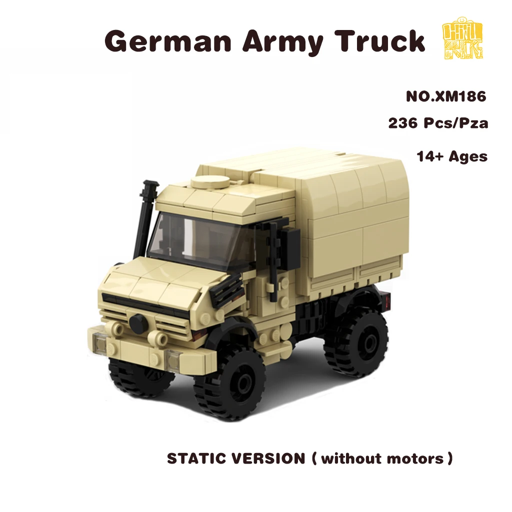 MOC XM186 German Army Truck Unim Vehicle Model With PDF Drawings Building Blocks Bricks Kids DIY Toys Birthday Christmas Gifts