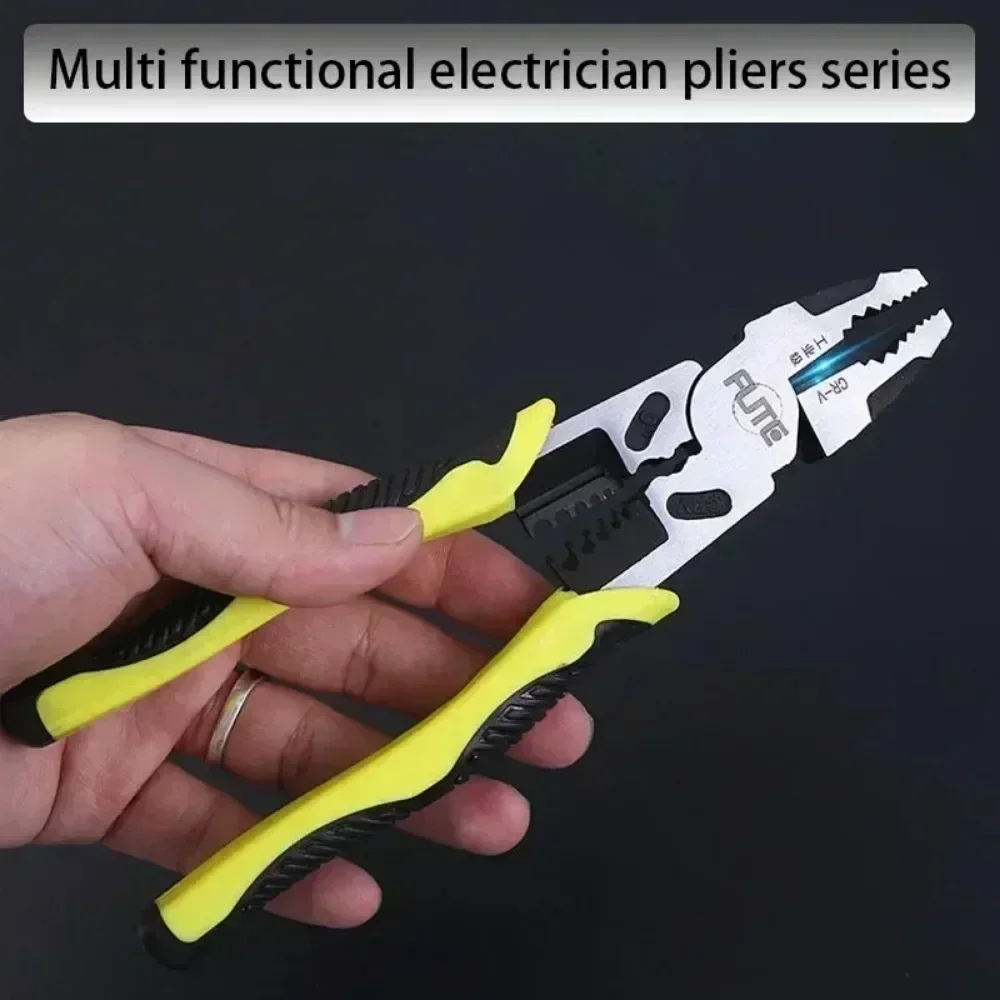 FUTE Multifunctional Universal Diagonal Pliers Needle Nose Pliers Hardware Tools Wire Cutters Electrician Repair 6/8/9/10 Inch