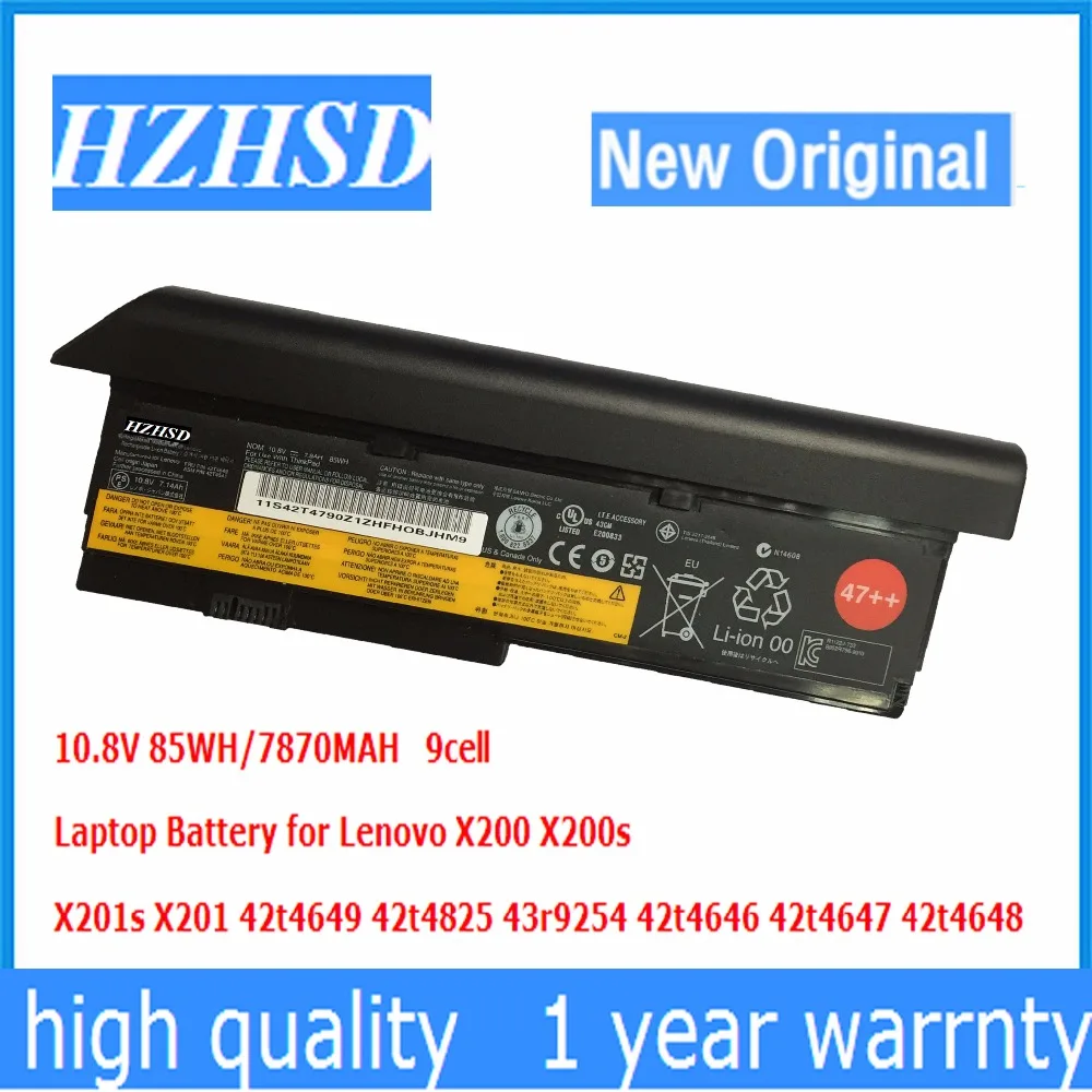 Original Nova Bateria do Portátil para Lenovo X200s X201s X201 X200 42t4825 42t4649 43r9254 42t4646 42t4647 42t4648 10.8v 85wh