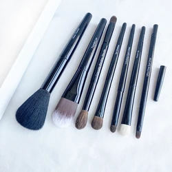 Old Hollywood Collection Travel Makeup Brush Set 7pcs Short Handle Cosmetic Brushes Beauty Tools