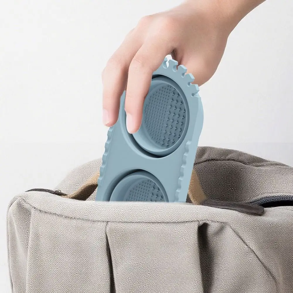 Foldable Design Art Silicone Water Bucket Multi-functional Portable Collapsible Pen Washing Cup Dual Compartments Pen Holder view 2