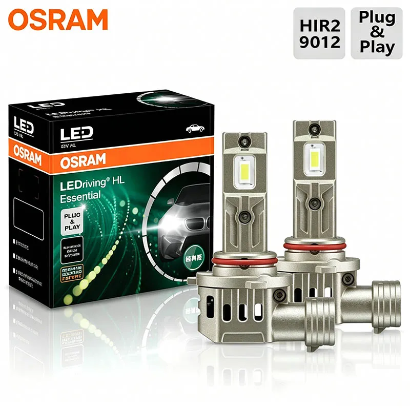 OSRAM HIR2 9012 Mini 70W 5000LM Bright White LED Headlight Bulbs, 1:1 Original Size Connector for Vehicle Head Lamps (1 Pair)