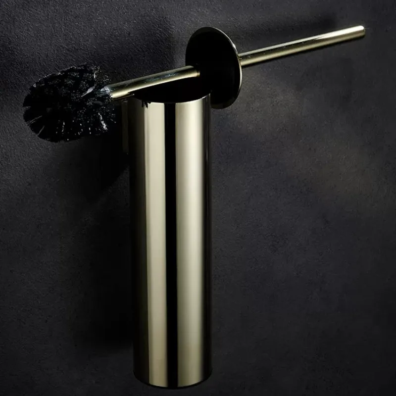 

Toilet Brush Holder 304 Stainless Steel Gold Bathroom Toilet Bowl Cleaner Bathroom Accessories Wall Mounted Long Durable Style