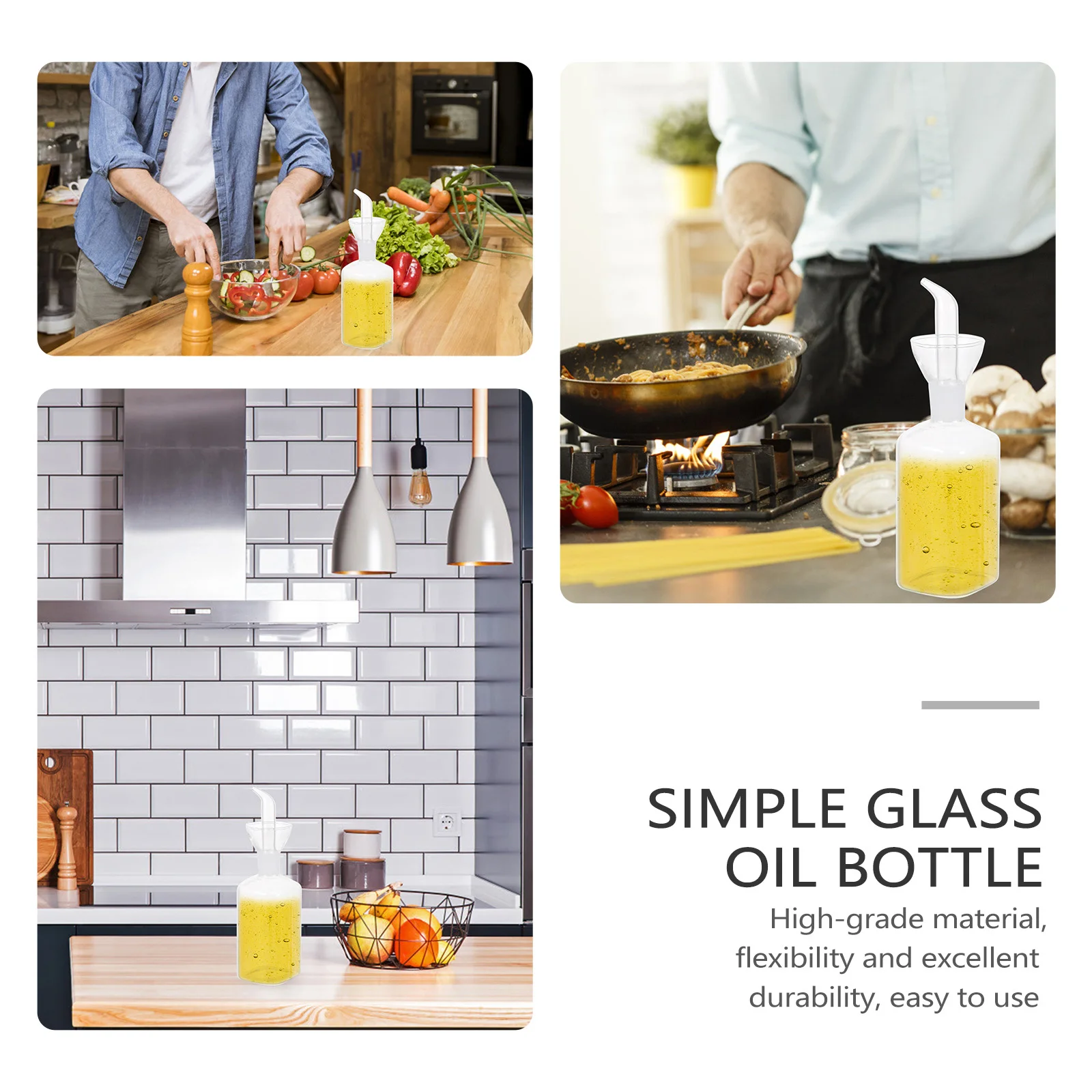 

Oil Bottle Practical Condiment Kitchen Glass Seasoning Creative Simple Household