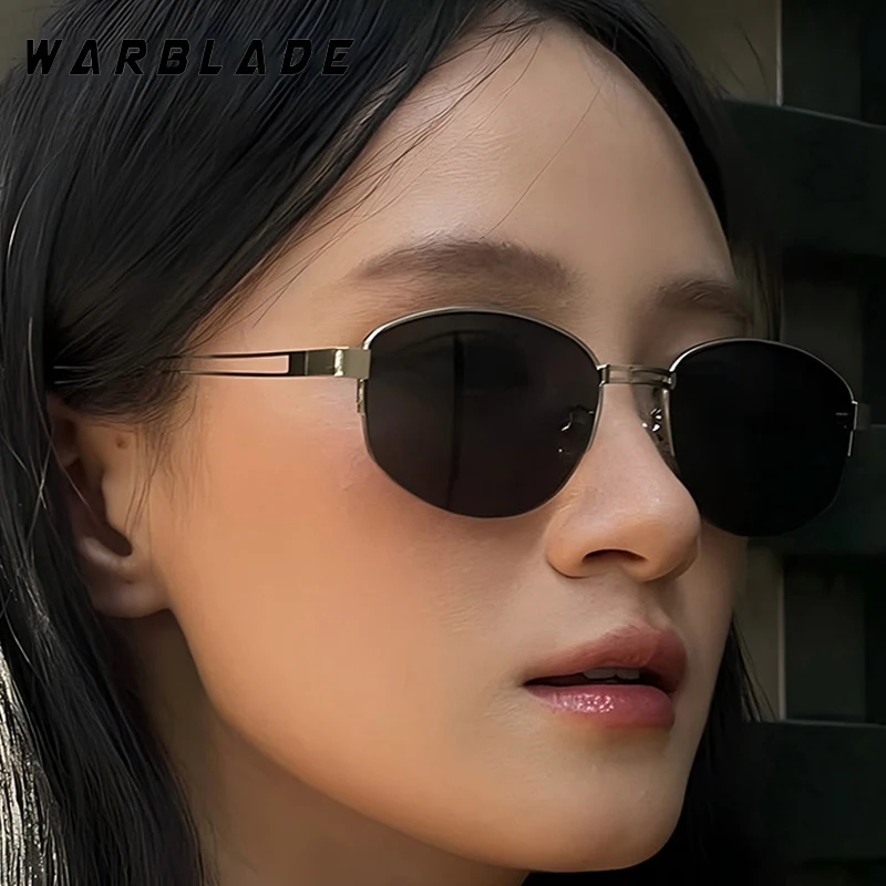 

New Luxury Matal Oval Frame Fashion Women's Sunglasses Designer Brand Men Sunglass Outdoor Traveling Summer Shades Female UV400