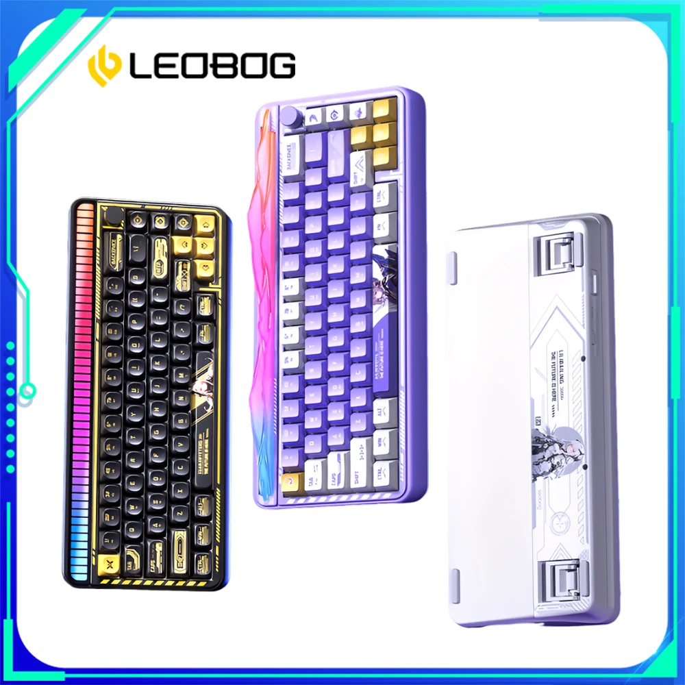 

LEOBOG Hi65 Механическая клавиатура Трехрежимная беспроводная игровая клавиатура Алюминиевый сплав Пользовательские RGB Прокладка с возможностью горячей замены ПК Геймер 4000 мАч