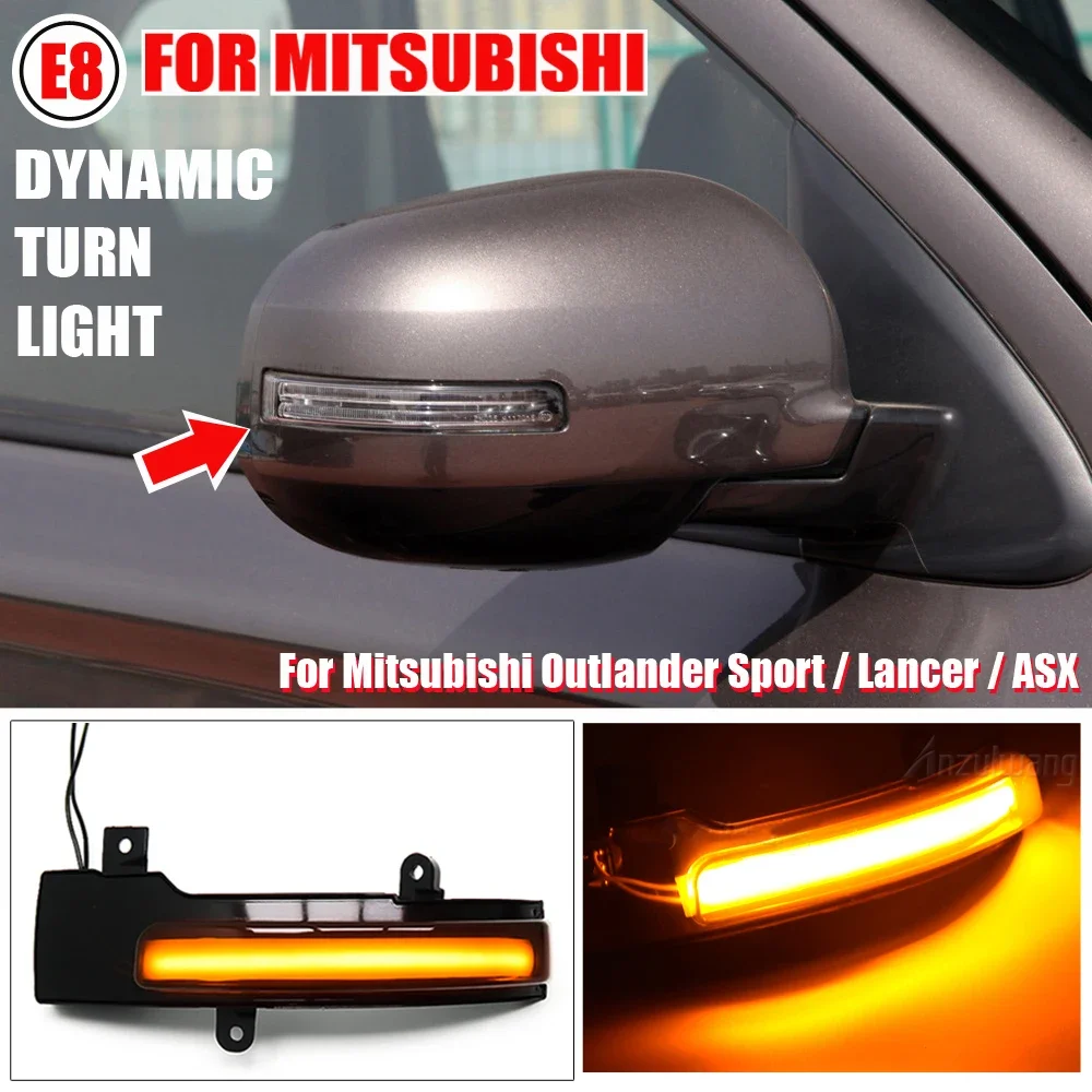 LED fluindo Turn Signal Blinker Light para Mitsubishi, Outlander 2013-2020, Lancer 2016, indicador de espelho lateral, pisca-pisca