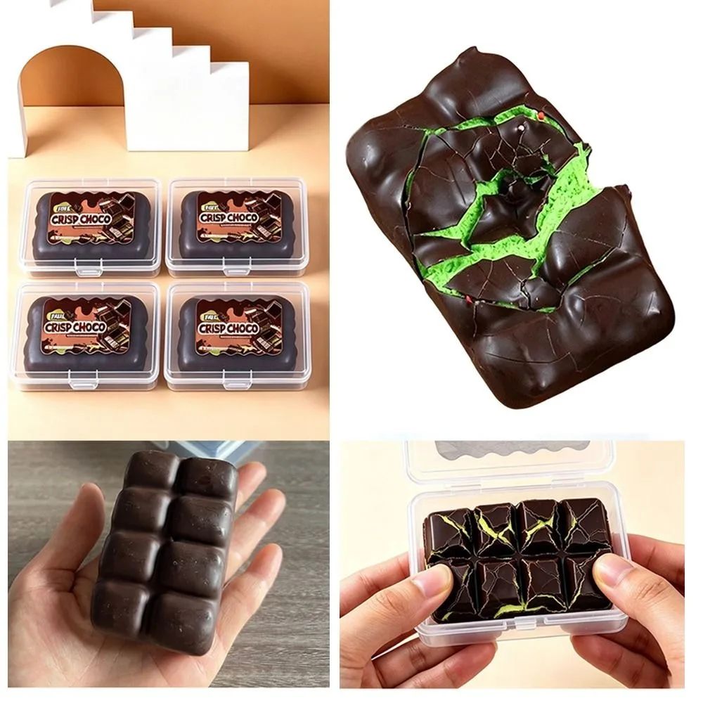 Handmade Crispy Chocolate Squishy Toy Portable Lightweight Crunchy Chocolate Pincher Sensory Sensory Crackable