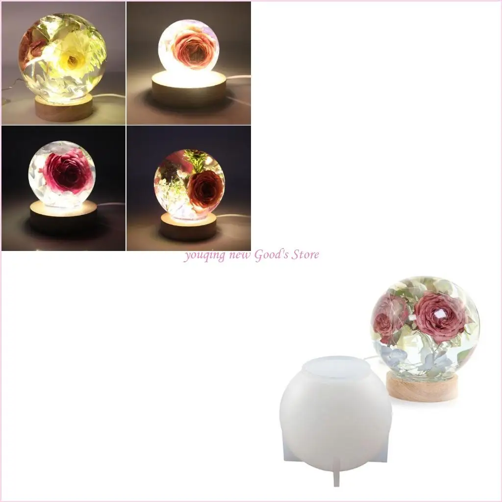 57QA Silicone Crystal Ball Mold Round Ball Mould DIY Crafts Ornaments Decor