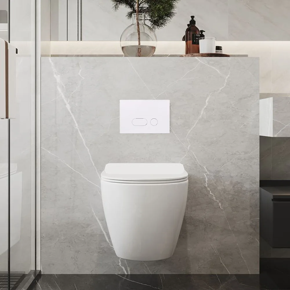 Toilet Flush Button For In Wall Concealed Cistern Compatible With Sigma Series ABS Material Manual Control Modern Style