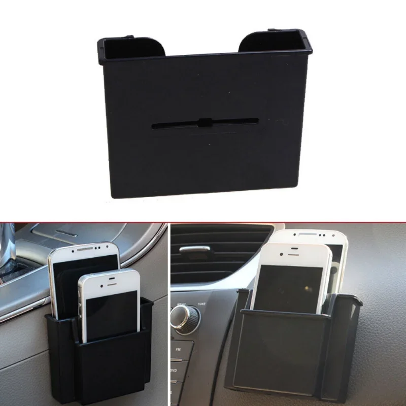 Car Accessories Black Phone Pocket Storage Box Organizer Debris Bag Holder