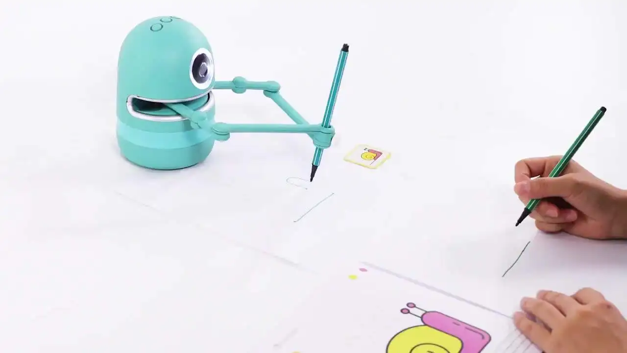 Teknologi Ai pra-sekolah mengajar anak-anak menggambar robot pintar robot pembelajaran elektronik mainan kartun untuk anak-anak cerdas