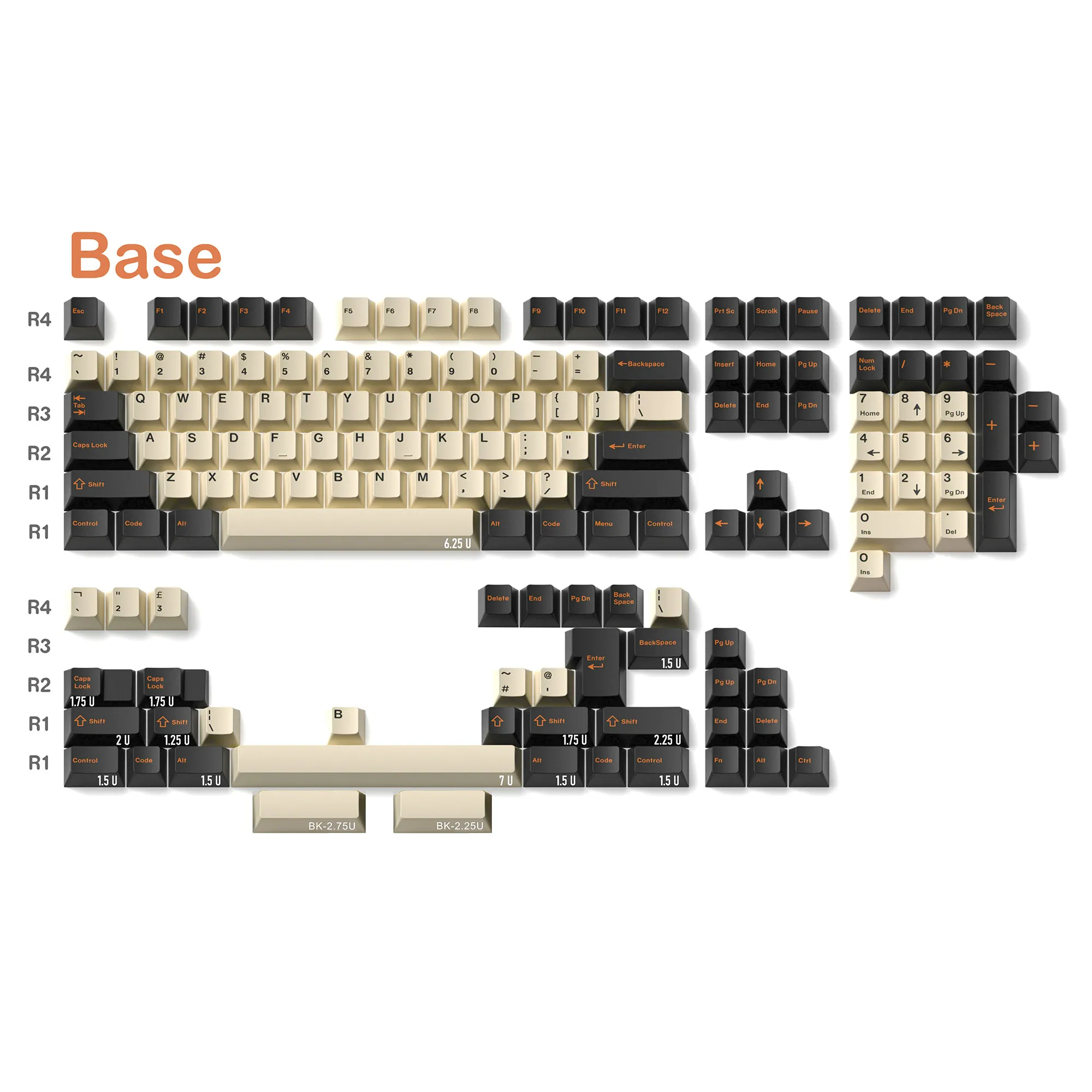 JKDK-Carbon Keycaps PBT  Dye Sublimation Cherry Profile 64 68 75 84  98  87 104 Mechanical Keyboard view 4