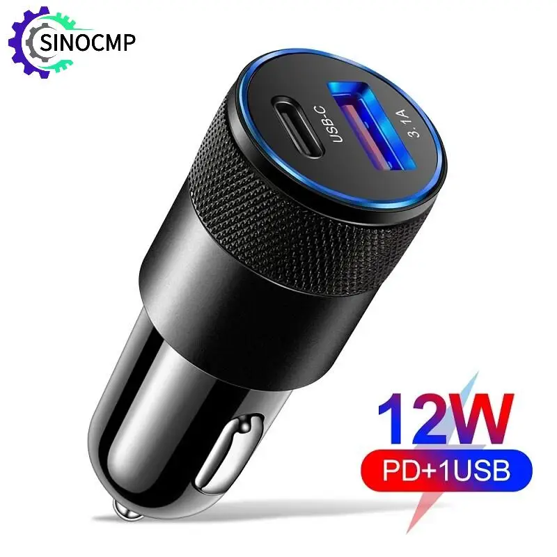 3.1A USB Fast Charging Car Charger Type C Fast Charging Phone Adapter For iPhone 14 13 12 11 Samsung Xiaomi PD Adapter Socket