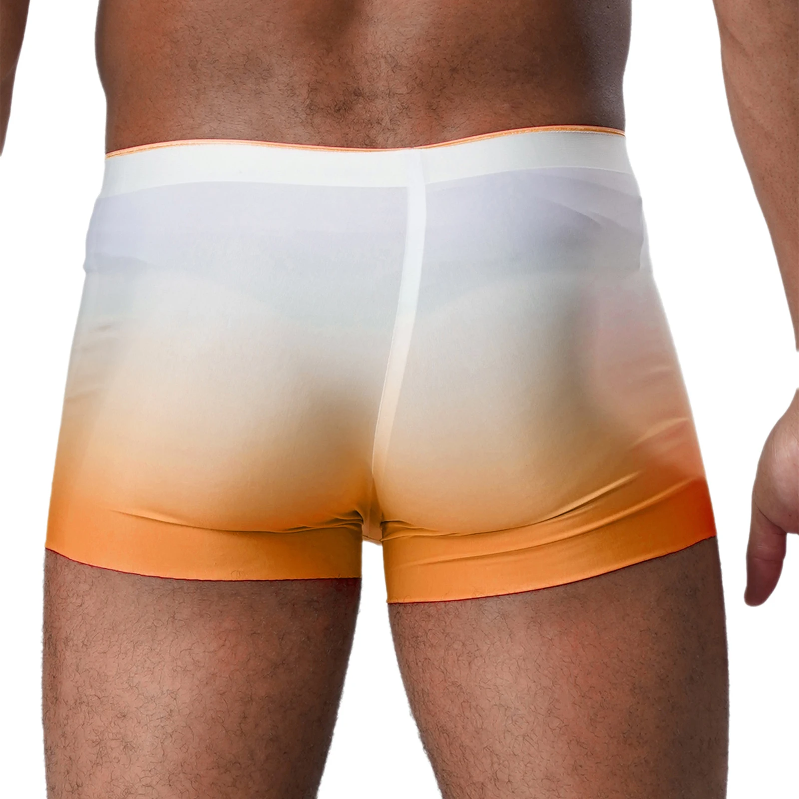 Men Adult Gradient Silky Stretchy Panties Elastic Waistband Bulge Pouch Underpants for Boyfriend Husband Everyday Wear Panties