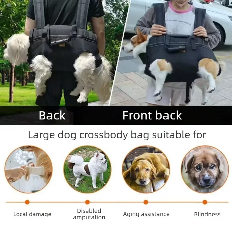 Tragbare Hundetragetasche, atmungsaktiv, verstellbar, für den Transport von Hunden, Schultertasche, multifunktionaler Rucksack, Reisetasche für Haustiere. – Detail 6