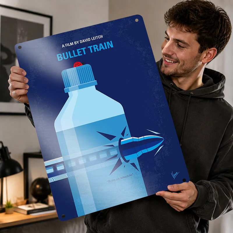 Bullet Train Aluminum Posters Customized Metal Tin Sign Dramatic Screen Scene Wall Art Ideal For Media Room Hallway And Viewers