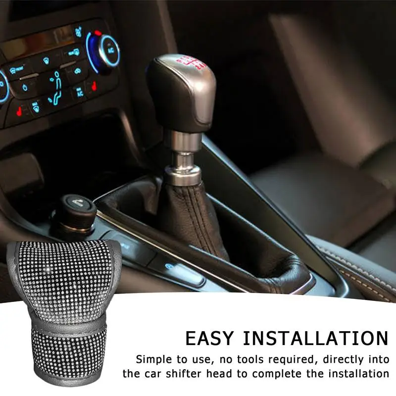 

For Refer To Description Automotive Shift Knob Shift Lever Dust Protection Sleeve With Rhinestones Design Interior Decoration