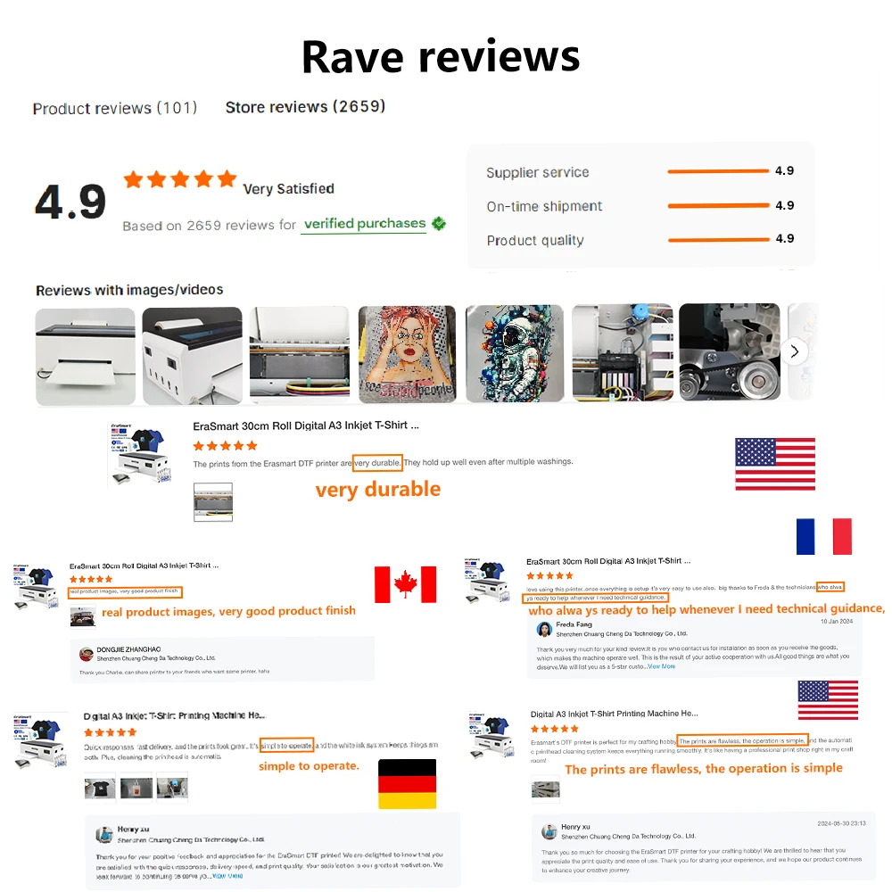 شحن مجاني Erasmart L805 رأس الطباعة A4 210 مللي متر Dtf طابعة تخصيص شعار النسيج آلة طابعة الملابس لتي شيرت