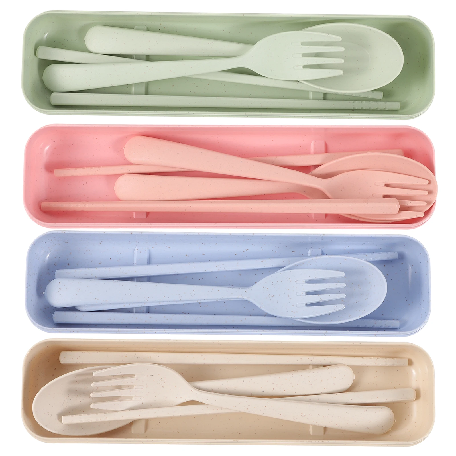

Portable Tableware Set Travel Utensil Chopsticks Reusable Utensils Silverware Fork Spoon with Case