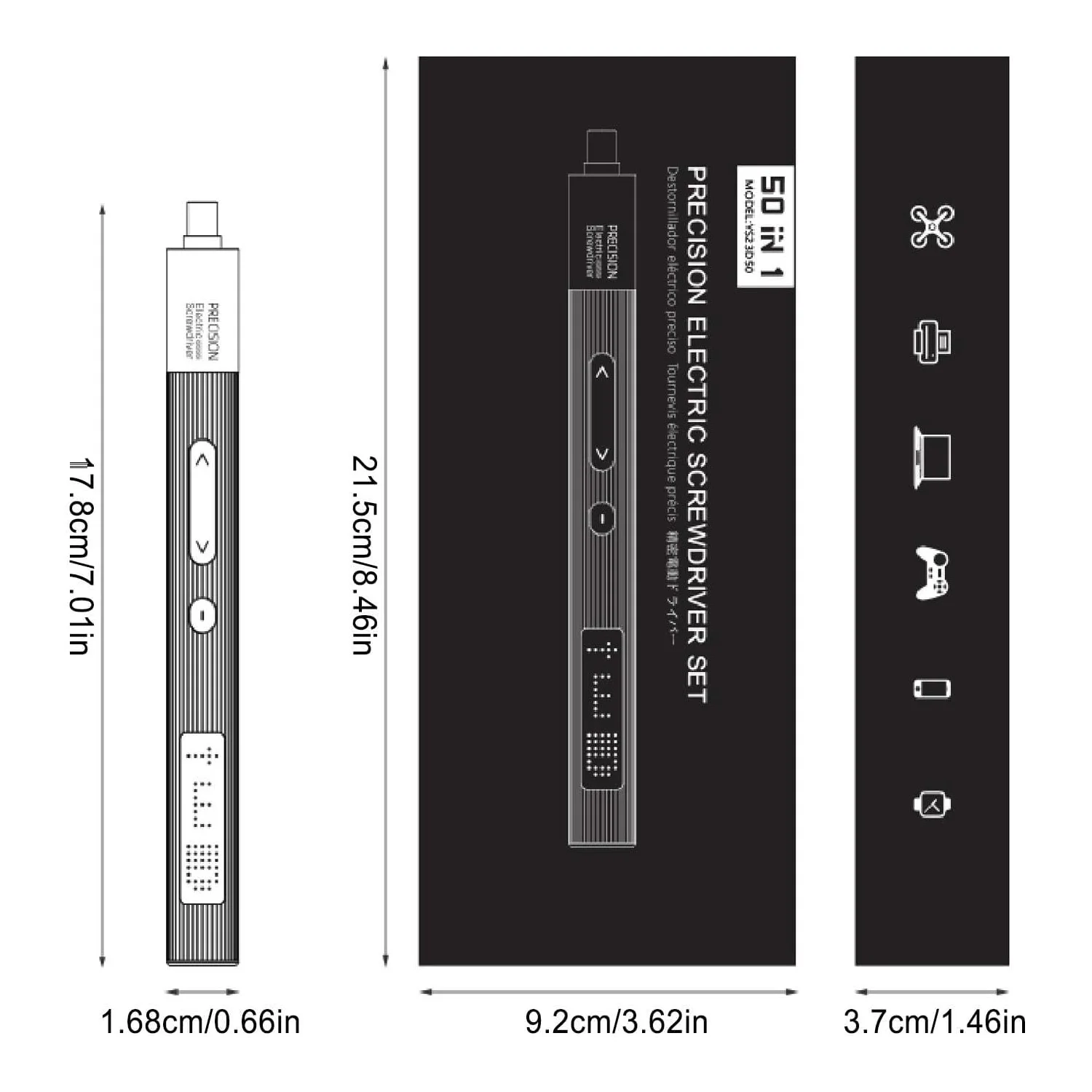 1set Electric Screwdriver Set, Electric Screwdriver Set - 50 in 1 Precision Screwdriver Set, 3 Torque Settings, Repair Tool Kit