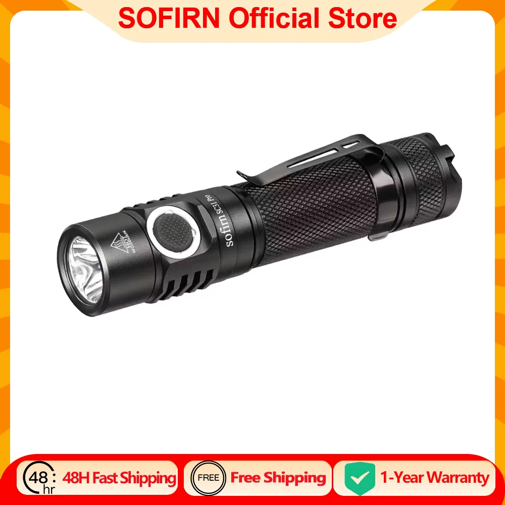 Sofirn SC31 Pro Powerful 2000LM 18650 Flashlight SST40 5V/2A Portable Rechargeable LED Lantern USB C Torch Anduril 2.0