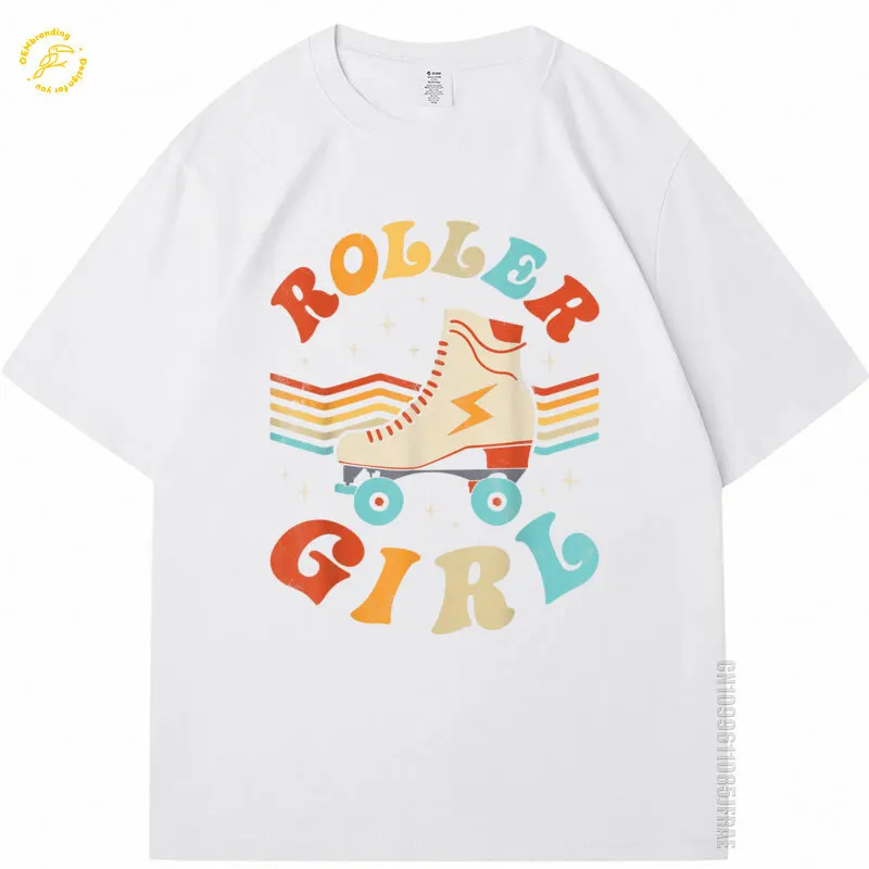 

Roller Girl Skater Skating Retro Vintage 70S 80S Skates Cute Oversized T-Shirt 신상티셔츠 Винтажная Одежда T Shirts For Man