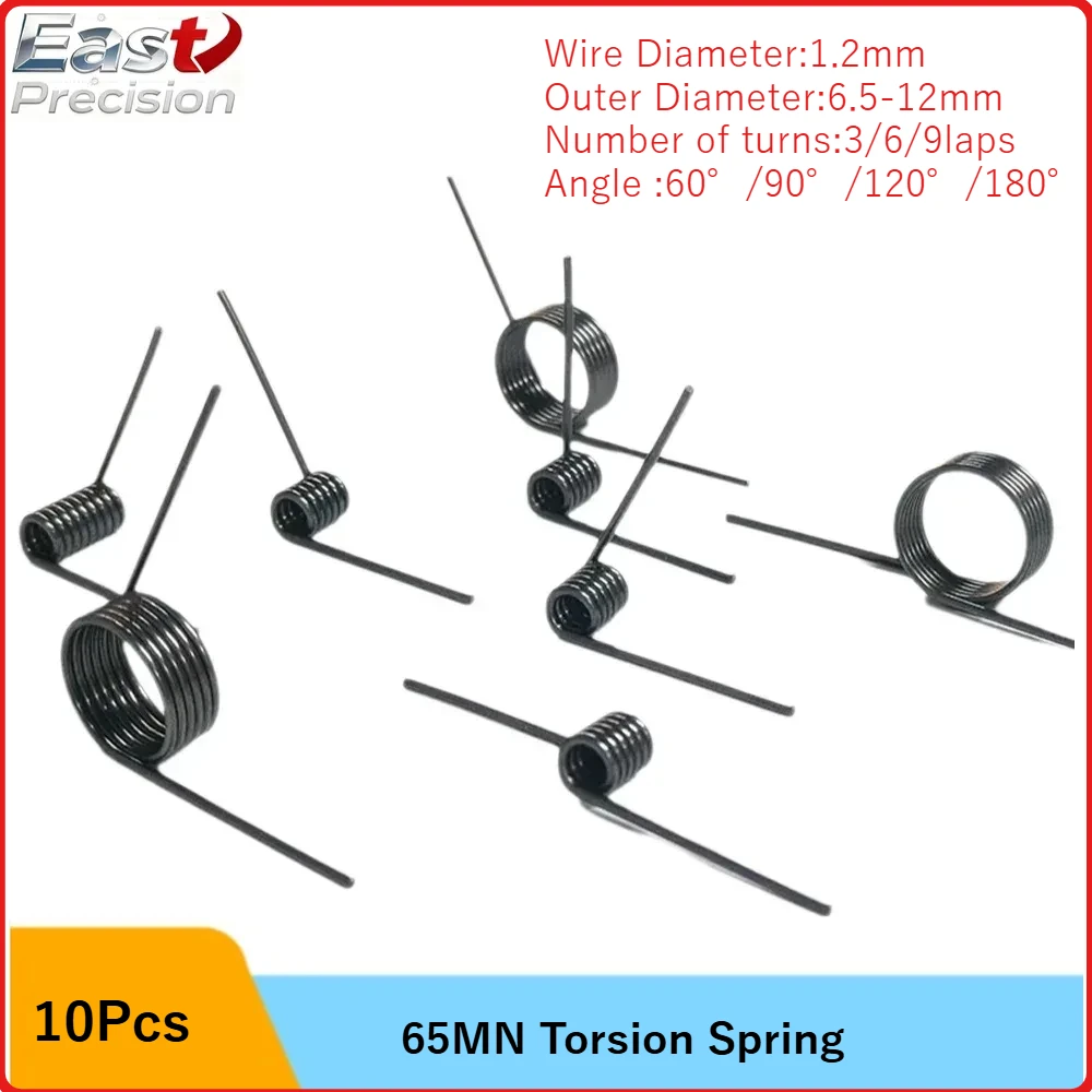 10PCS 1.2mm Spring Steel Torsion Springs-Multi-Type V/Rotary Coils for Industrial Equipment, Auto Parts&Mechanical Repair Tools