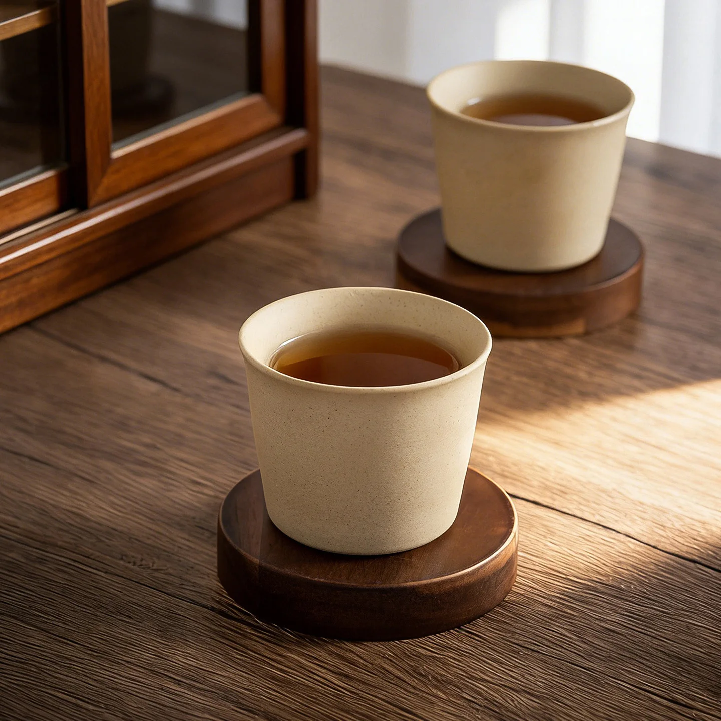 Japanese Style Clay Handle‑less Ceramic Mug Retro Coffee Tea Water Cup Household Breakfast Couple Drinking Cup For Daily Use