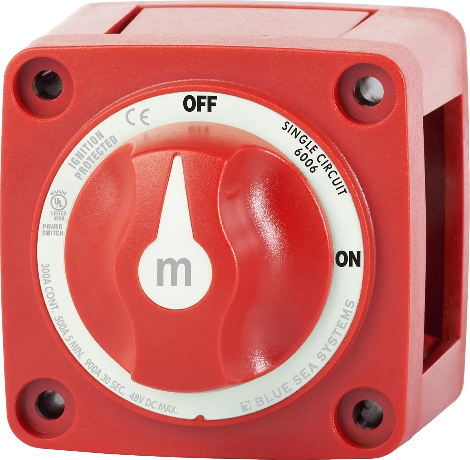 Rec 2 Position Battery Mass Switch Waterproof Cut Single Dual M-Series Marine Boat 12-48V 100-300A Isolator Disconnect Rotary