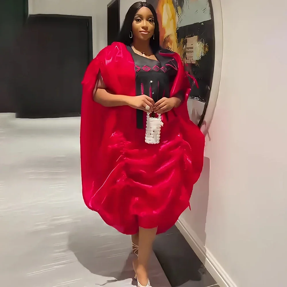 2025 فساتين أفريقية طويلة الأكمام دبي عبايات فاخرة للنساء المسلمات 2 قطعة مجموعة الملابس قفطان ماروكين حفلة موسيقية ثوب مسائي #1