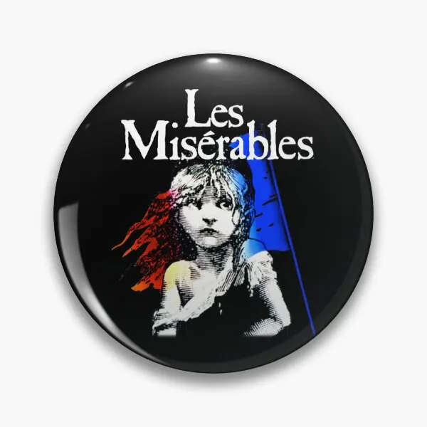 Les Miserables Black  Soft Button Pin Funny Decor Brooch Cute Women Lover Creative Collar Metal Cartoon Fashion Gift Badge