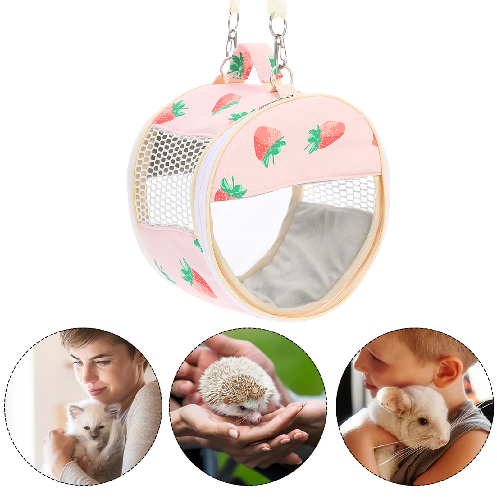 

Pet Outdoor Bag Small Animal Carrier Compact Handy Transport Bag for Hamster Rabbit Mice Squirrel Chinchilla Ventilated