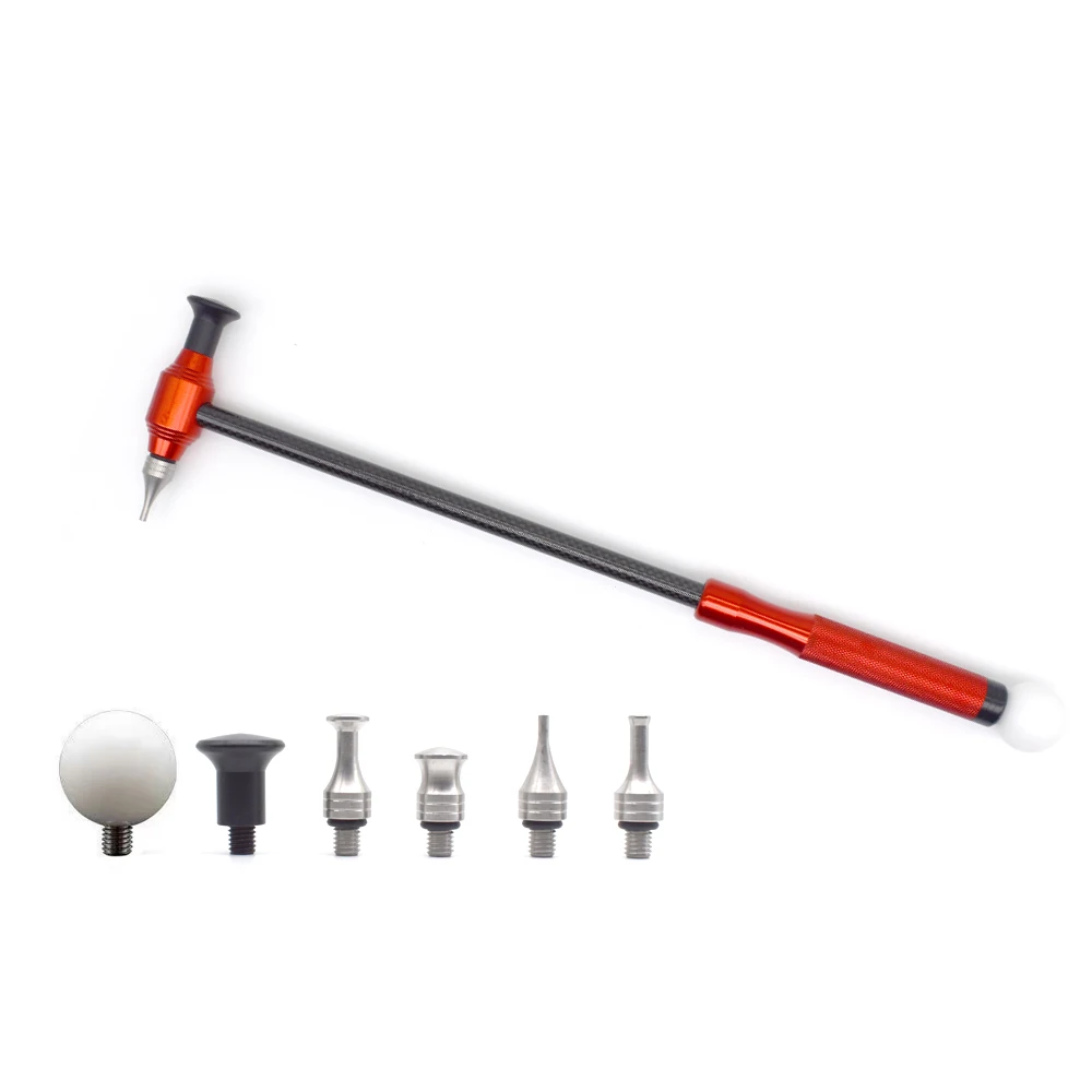 PDR Carbon Fiber Dent Hammer 41.5cm Auto Dent Leveling Hammer With 6 Interchangeable Tips For Car Paintless Dent Repair 4 PDR Carbon Fiber Dent Hammer 41.5cm Auto Dent Leveling Hammer With 6 Interchangeable Tips For Car Paintless Dent Repair 4
