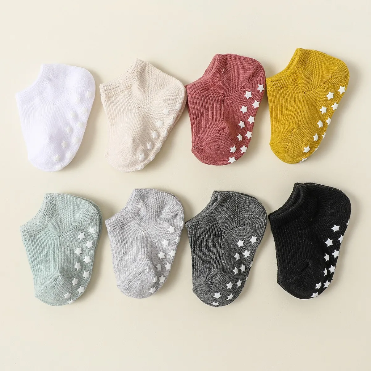 

8 Pairs Non-slip Floor Sock for Toddler Spring Summer Infant Baby Ankle Short Sock Kawaii First Walker Indoor Sock