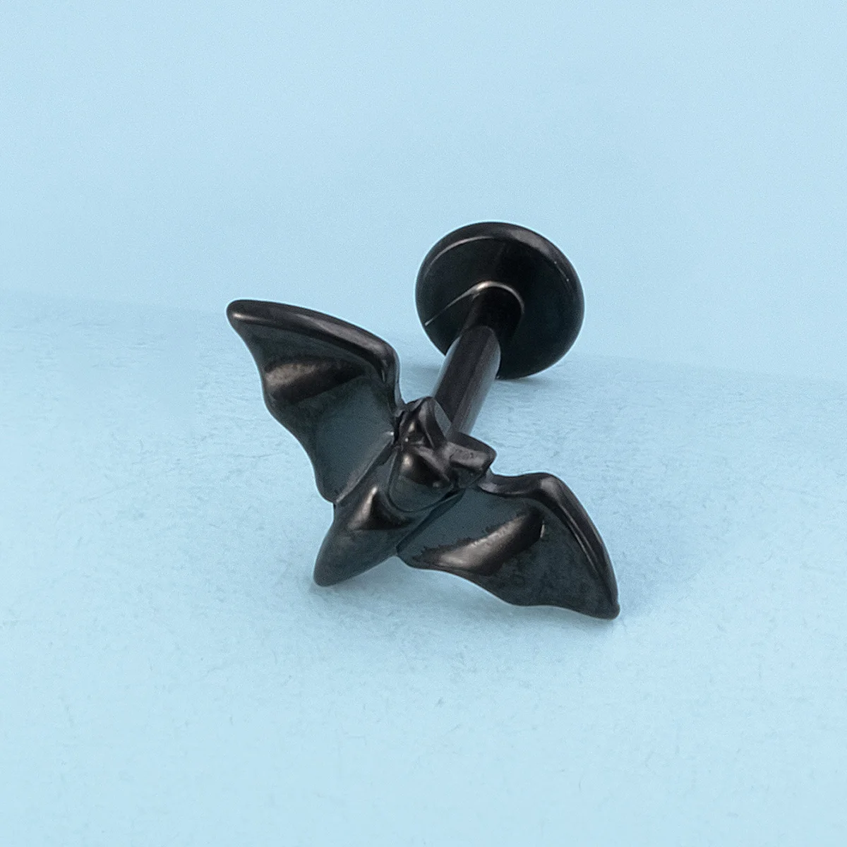 Halloween Bat Labret Monroe Piercing Lip Ring, 16G