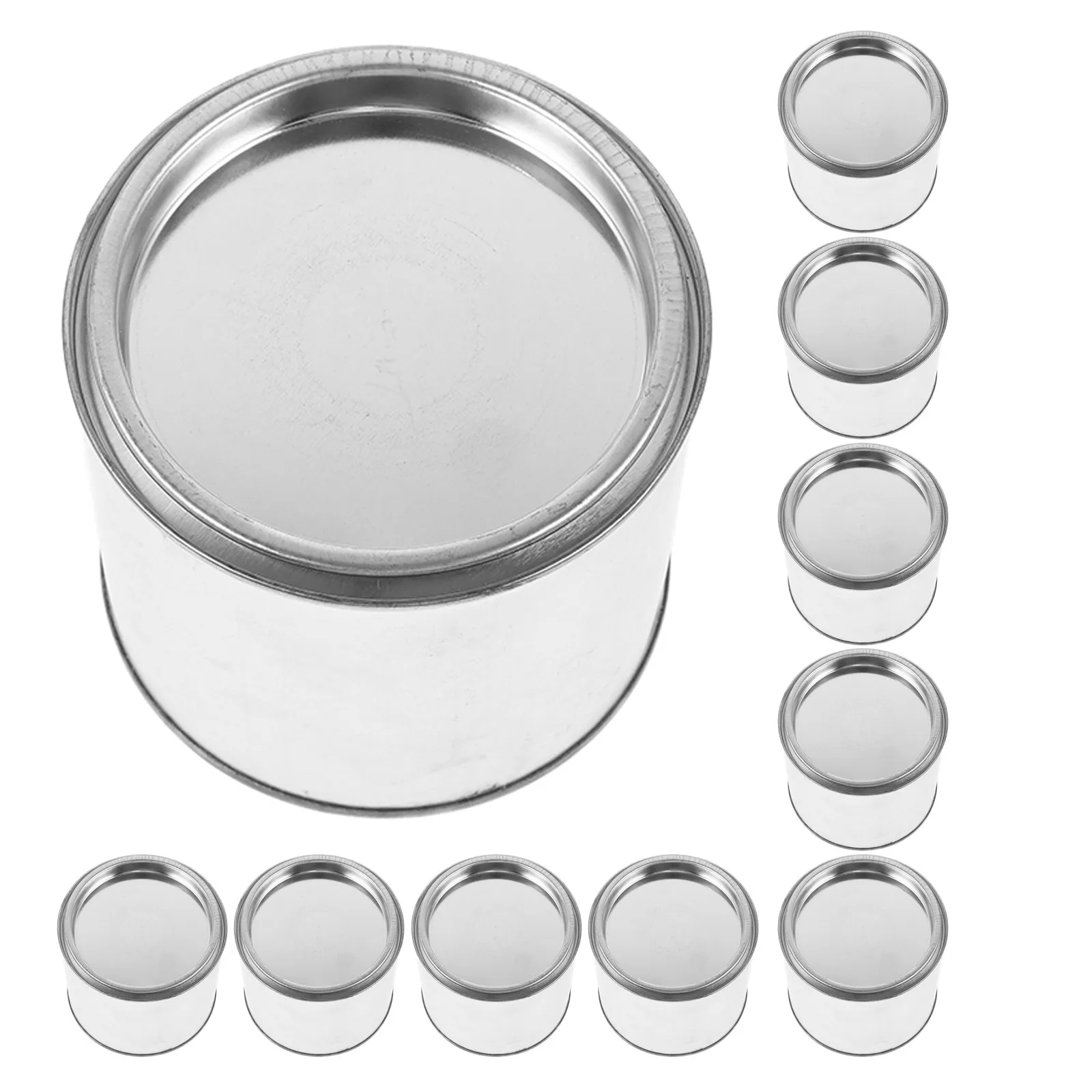 10個入り丸型空ペイント缶-蓋付き-300ml-金属製ペイント容器-インク顔料油混合用-液漏れ防止-蒸発防止