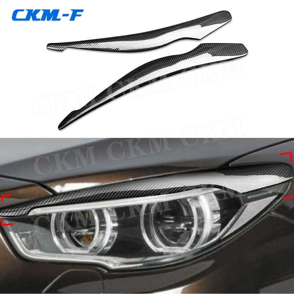 

Carbon Fiber Car Bodykit Accessory Front Headlamp Eyebrow Sticker Headlight Eyelid Cover Trim for BMW 5 Series GT F07 2009-2017